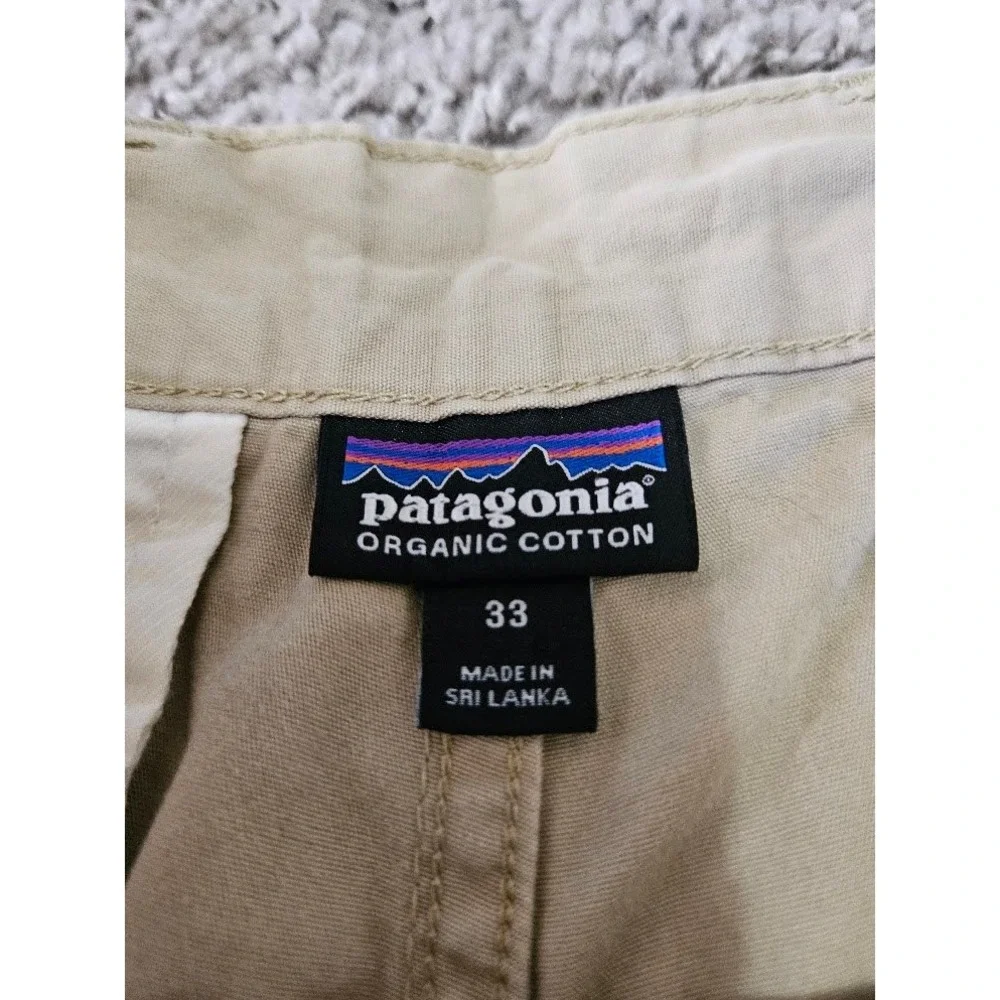 Patagonia Mens Size 33 Organic Cotton Chino Shorts Khaki Tan Gorpcore Outdoor